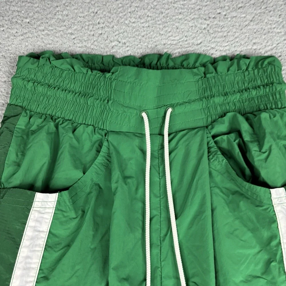 Free People FP Movement Champ Is Here Track Pants Medium Green Nylon Wide Leg